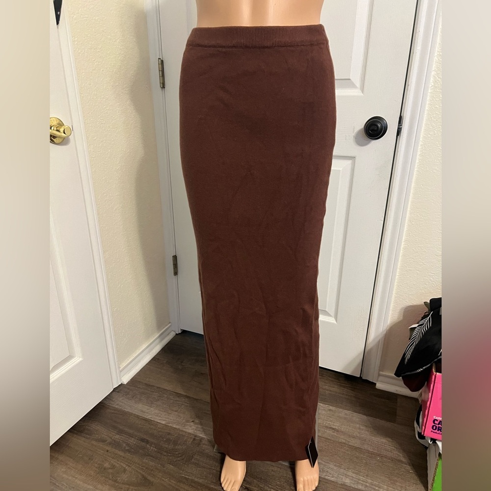 Elegant Brown Maxi Skirt